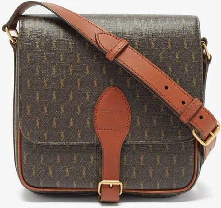 Ysl-jacquard Coated Canvas Cross-body Bag