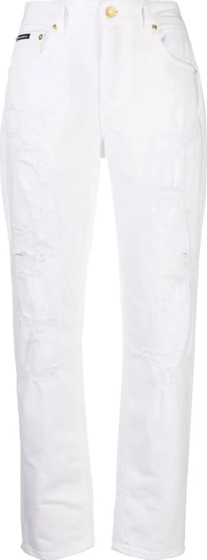 White Distressed Boyfriend Jeans
