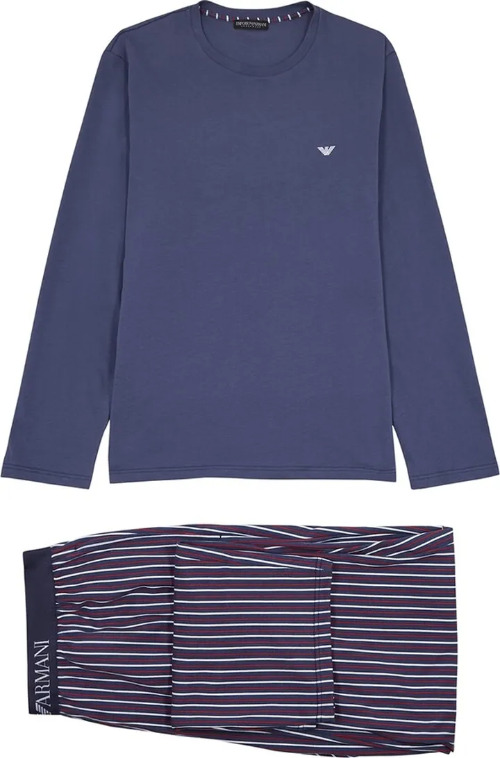 Armani Logo-embroidered Cotton Pyjama Set