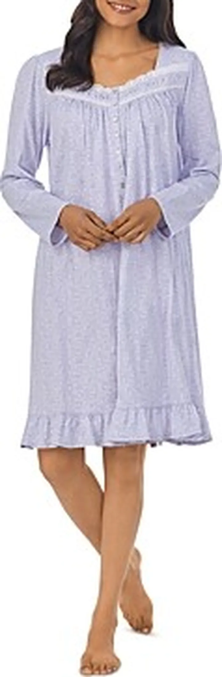 Eileen West Short Shirred Cotton Jersey Nightgown
