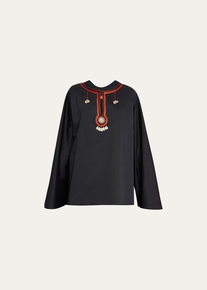 Hari Coin-Embellished Cotton Mini Dress