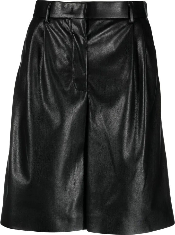 Faux-Leather Wide-Leg Shorts