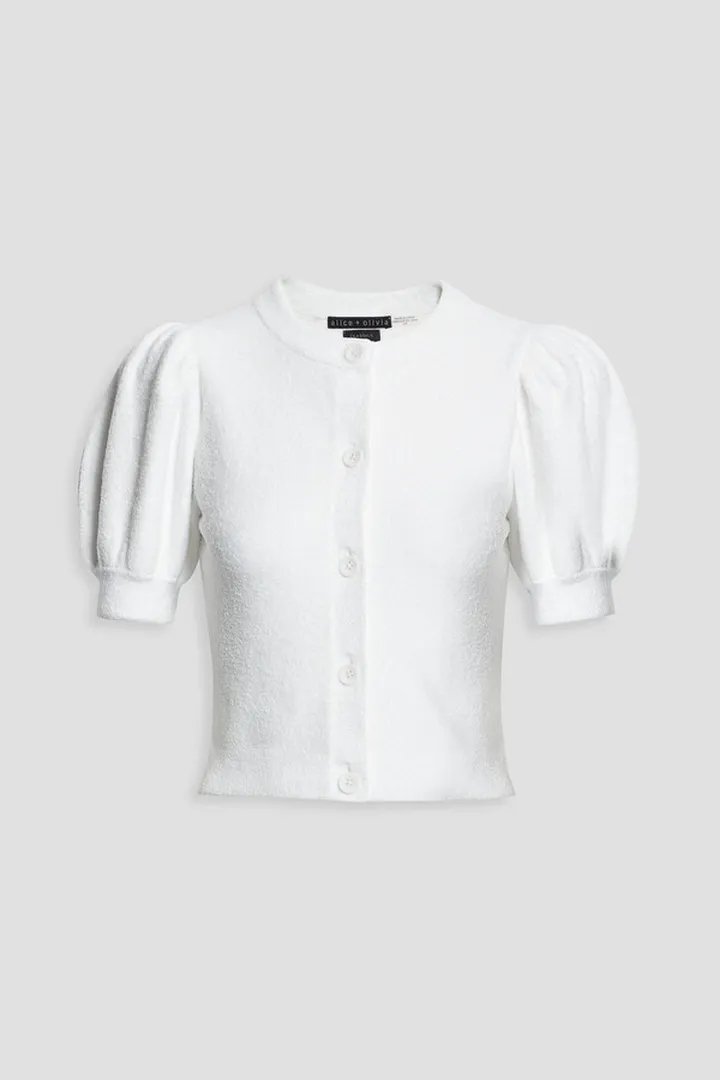 Sabine cropped terry cardigan