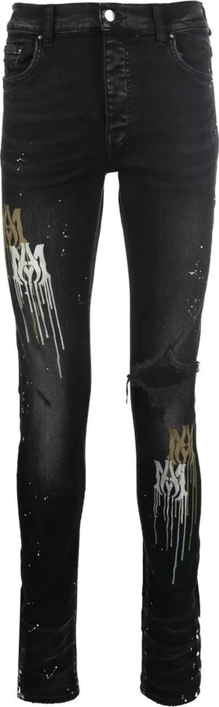 Paint Splatter-Blend Skinny-Cut Jeans