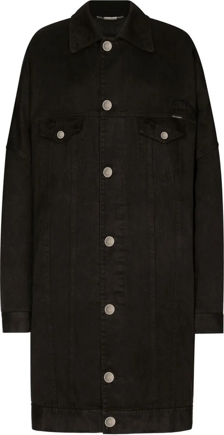 Single-Breasted Denim Coat