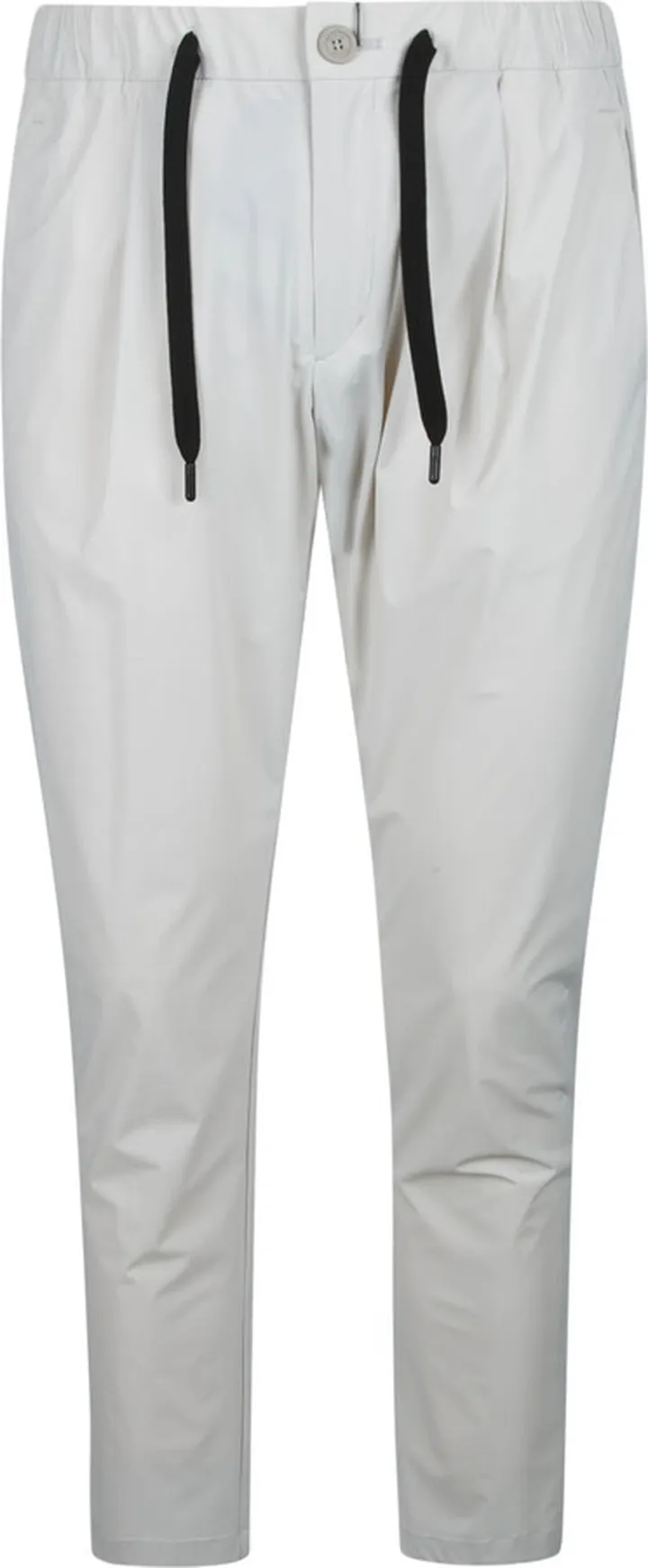 Drawstring Waist Cropped Plain Trousers