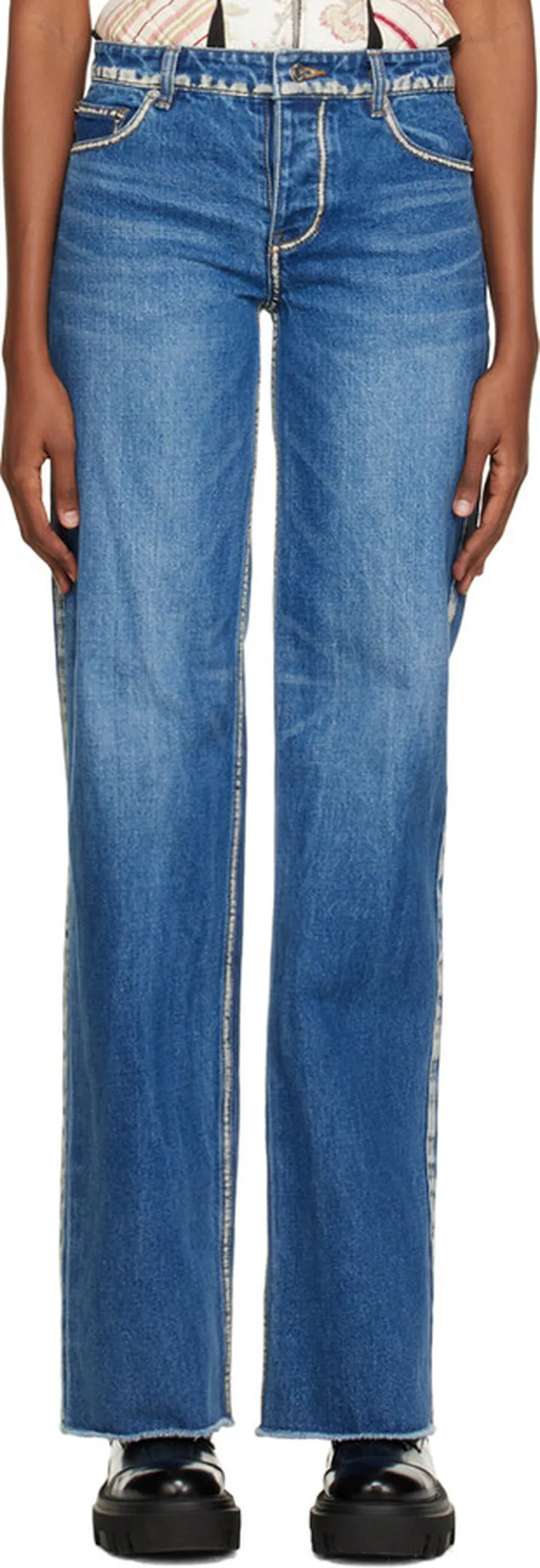 We11done Blue Worn Jeans