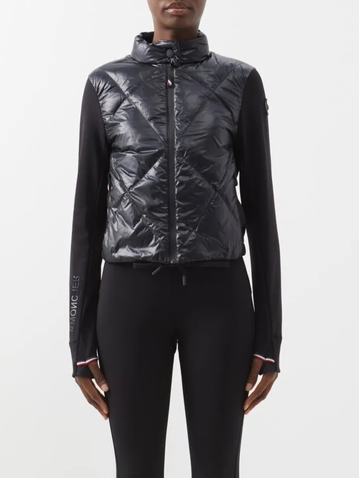 Jersey-sleeve Padded Laqué-nylon Down Jacket