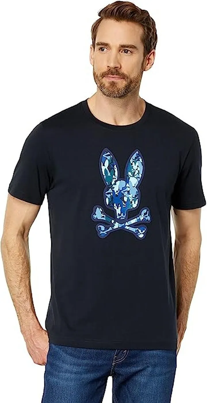 Psycho Bunny Suncoast Graphic Tee (Navy) Men's Clothing