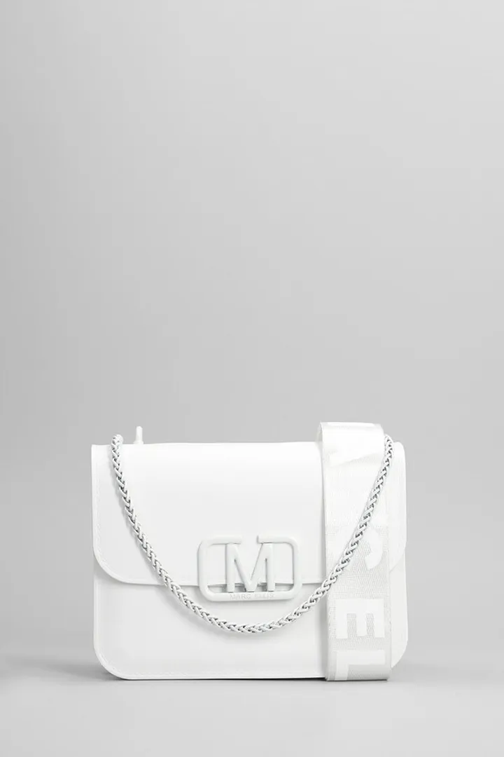 Flat Ear Shoulder Bag In White Leather