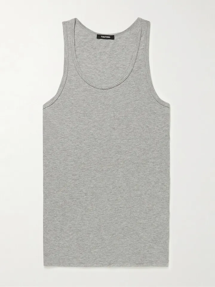 Ribbed Cotton and Modal-Blend Tank Top