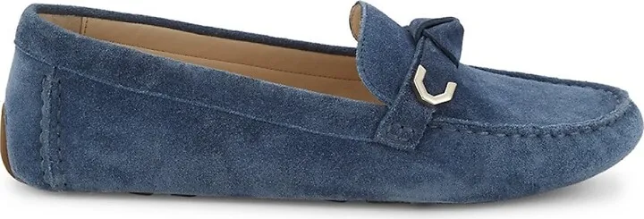 Evelyn Bow Suede Loafers