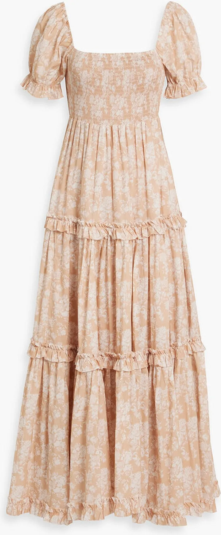 Zuri tiered floral-print cotton-poplin maxi dress