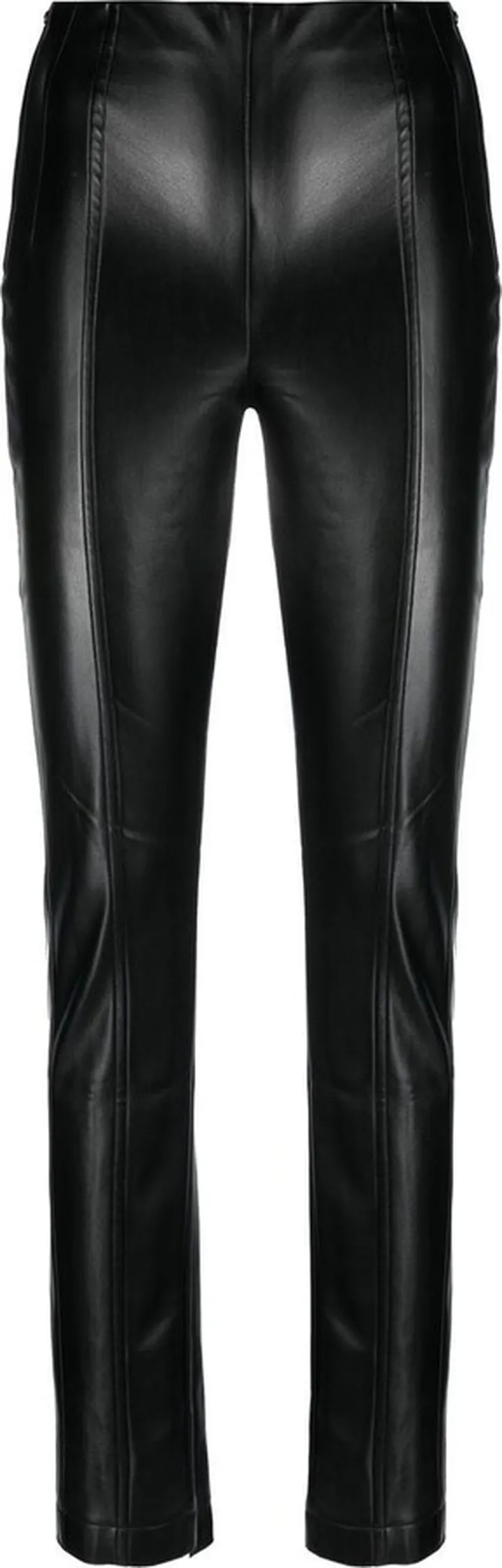 Slim-Cut Artificial Leather Trousers