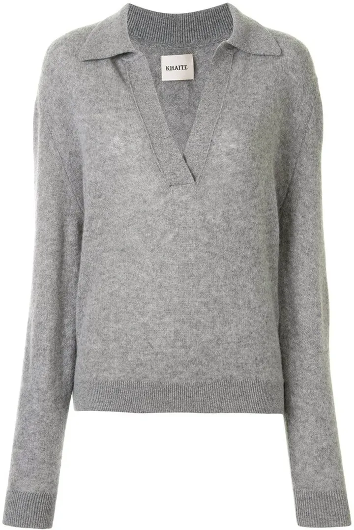 Fine-Knit V-Neck Jumper