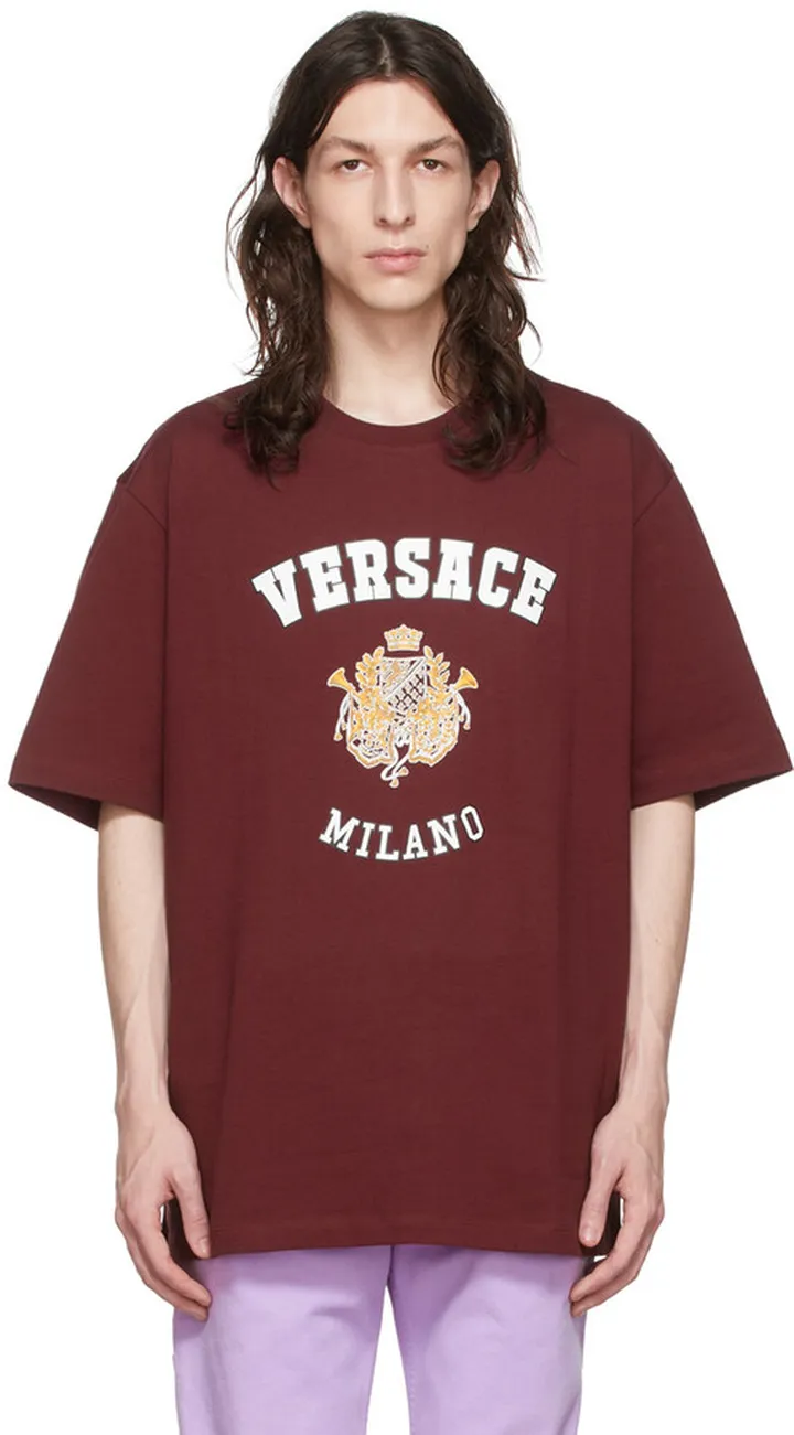 Versace Burgundy Royal Rebellion T-Shirt