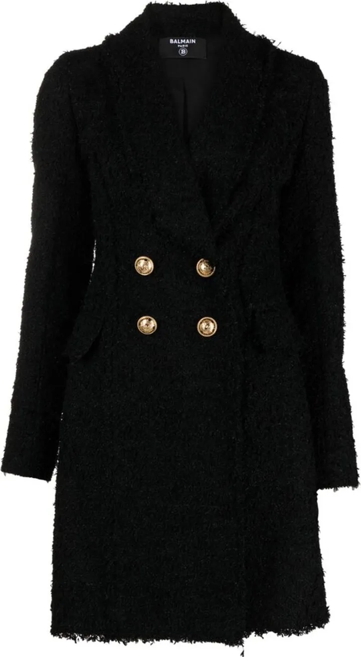 Double-Breasted Tweed Coat
