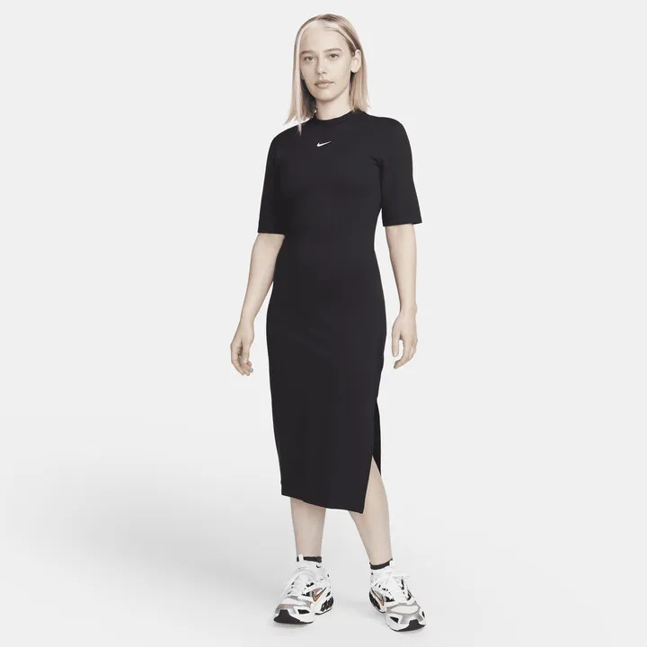 Women's Nike Sportswear Essential Midi Dress in Black