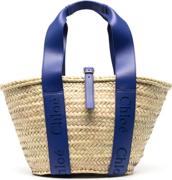 Logo-Tape Interwoven Beach Bag