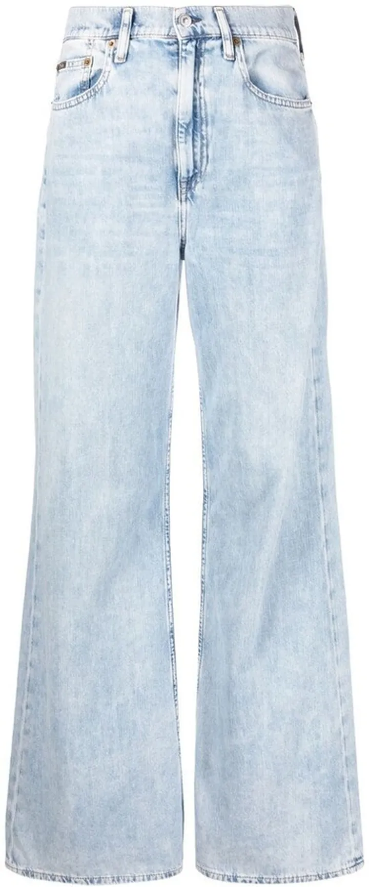 Faded Wide-Leg Jeans