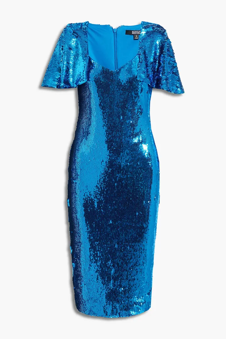 Sequined tulle midi dress