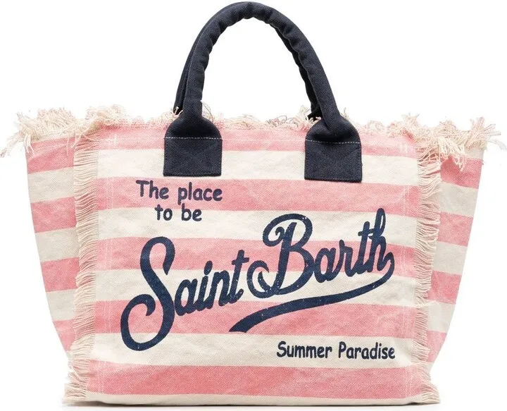 Vanity striped beach bag