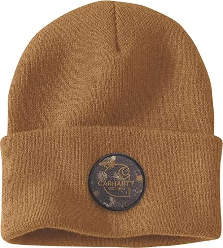 Carhartt Men's Knit Watercolor Camo Patch Beanie