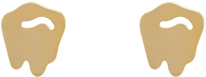 IN GOLD WE TRUST PARIS SSENSE Exclusive Gold Logo Cufflinks