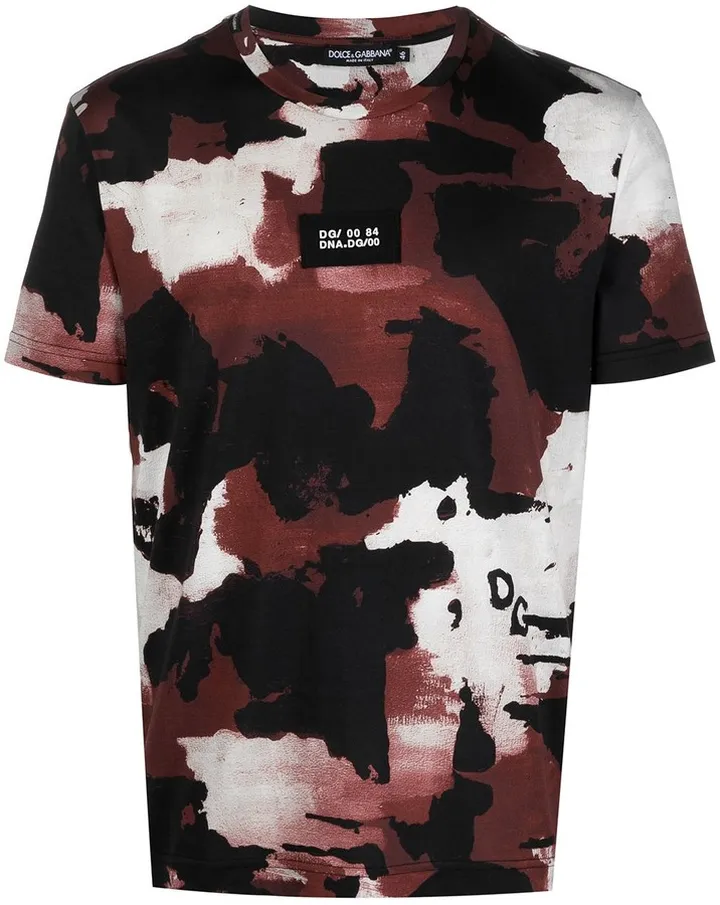 camouflage print cotton T-shirt