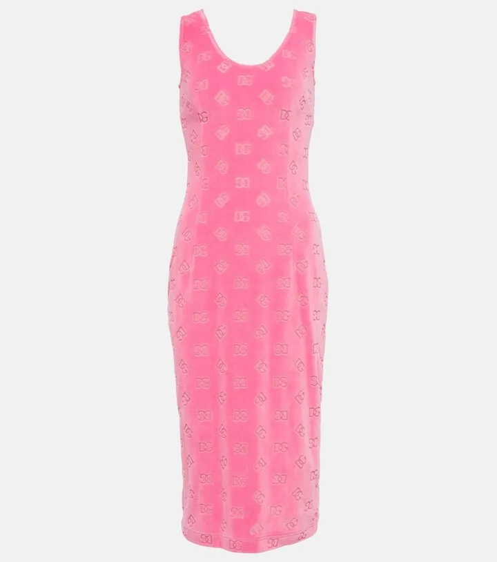 DG jacquard cotton jersey midi dress