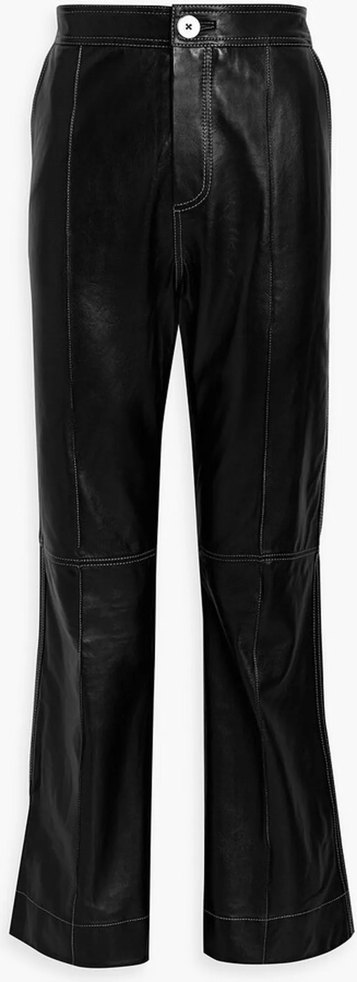 Leather flared pants