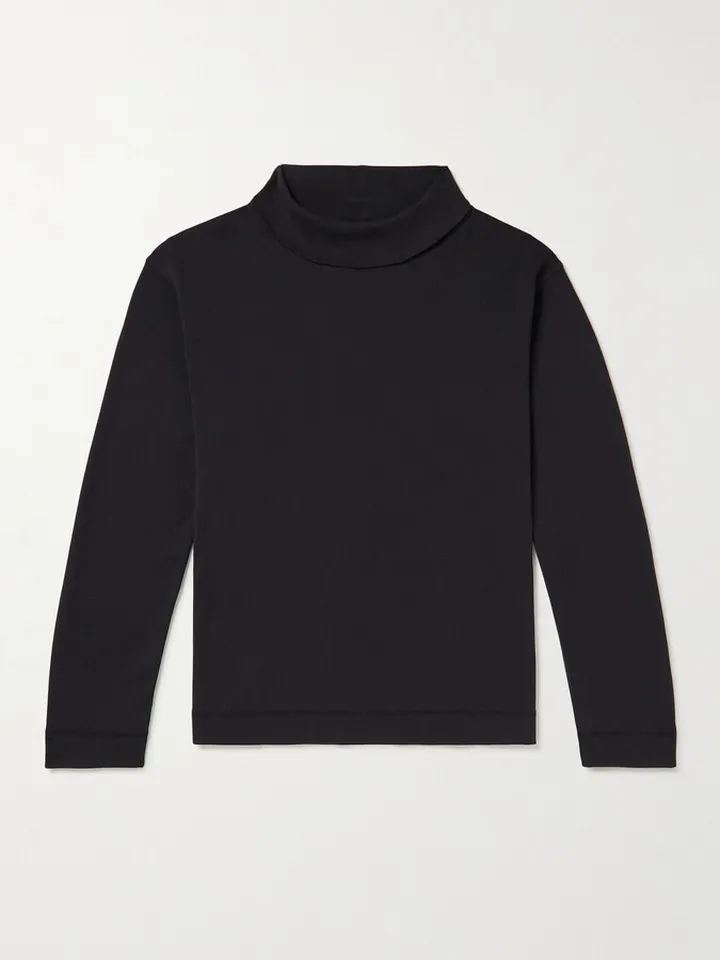 Organic Cotton-Jersey Rollneck T-Shirt