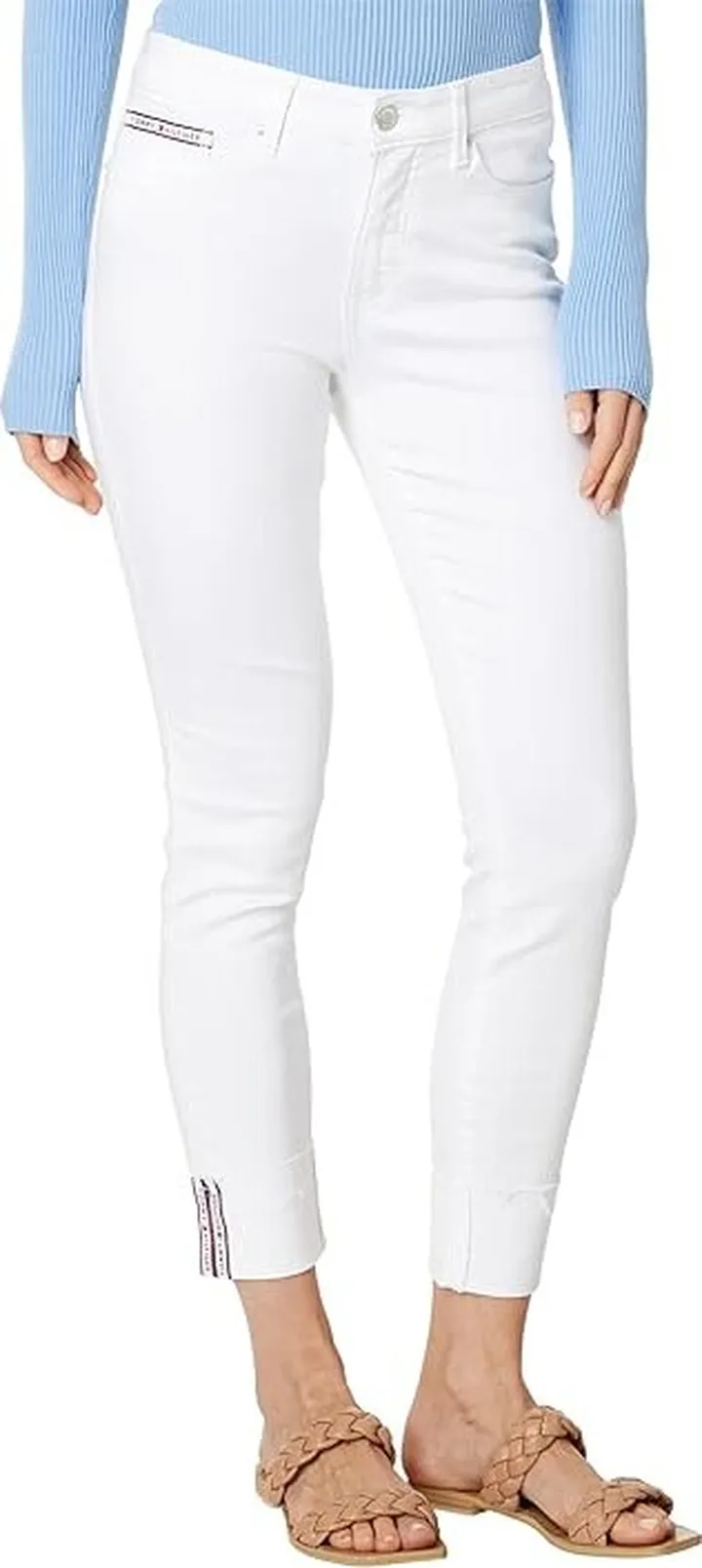 Tommy Hilfiger Ankle Pants with Logo (Bright White) Women's Jeans