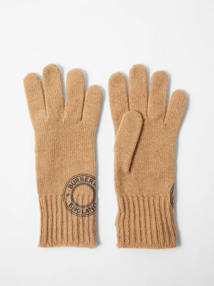 Logo-stamp Cashmere-blend Gloves