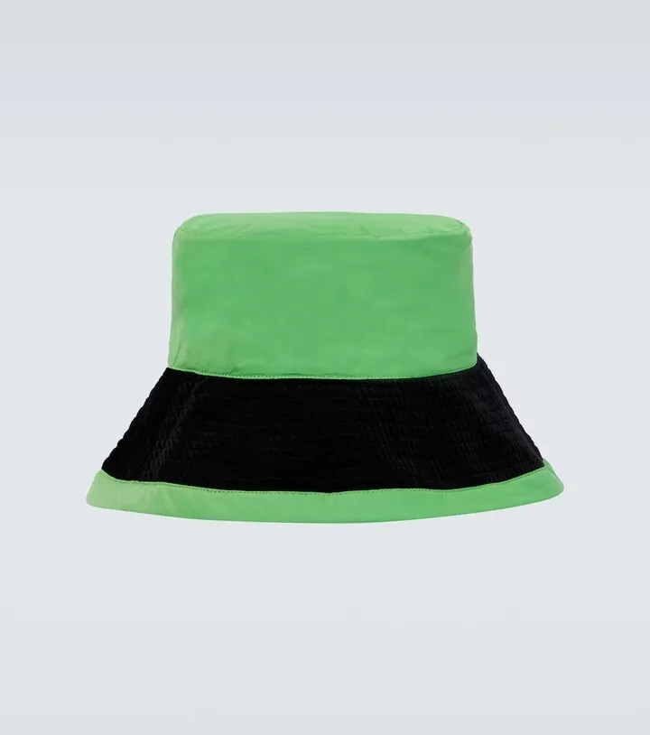 Waled cotton-blend bucket hat