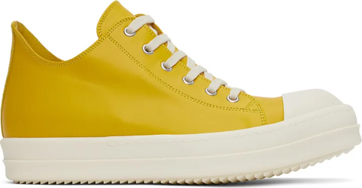 Rick Owens Yellow Low Sneakers