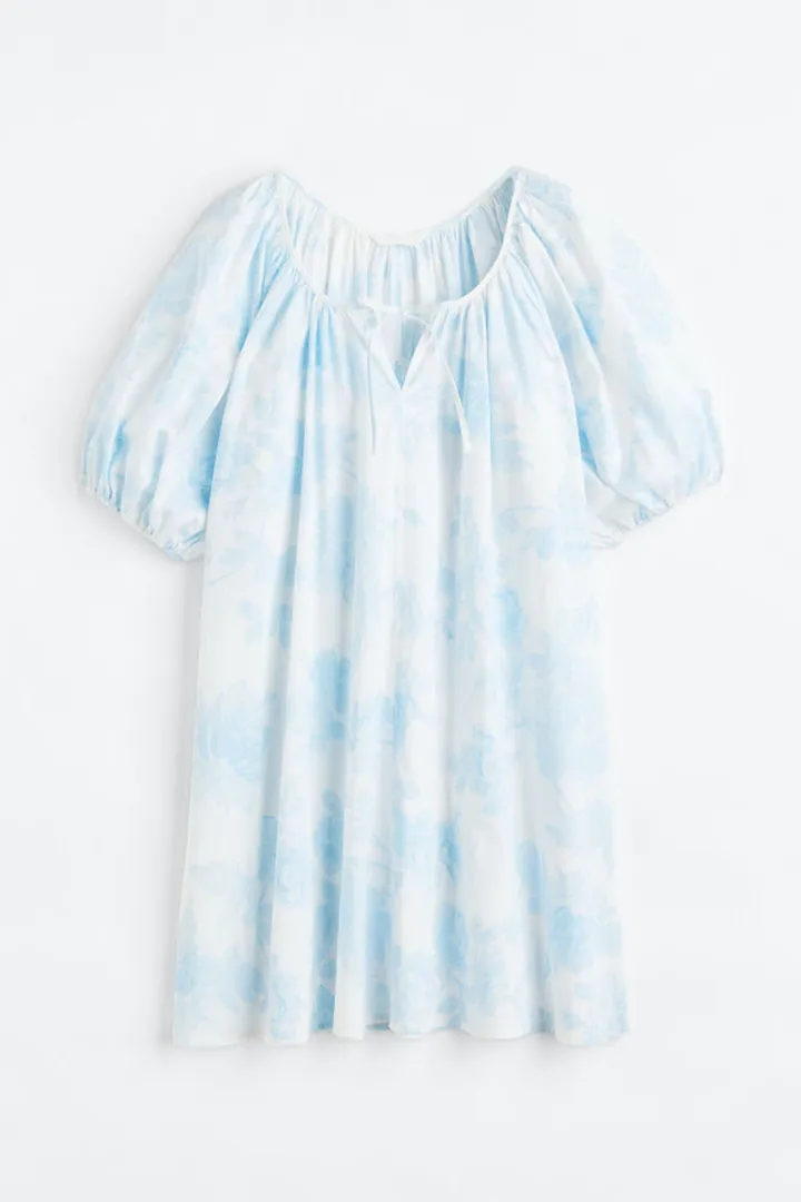 Voluminous Balloon-sleeved Dress