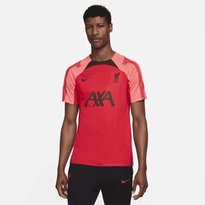 Liverpool FC Strike Nike Men's Dri-FIT Short-Sleeve Soccer Top in Red
