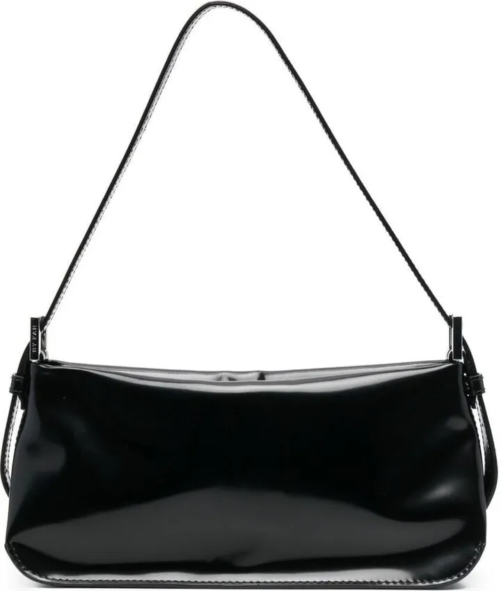 Black Patent Dulce Shoulder Bag In Leather Woman