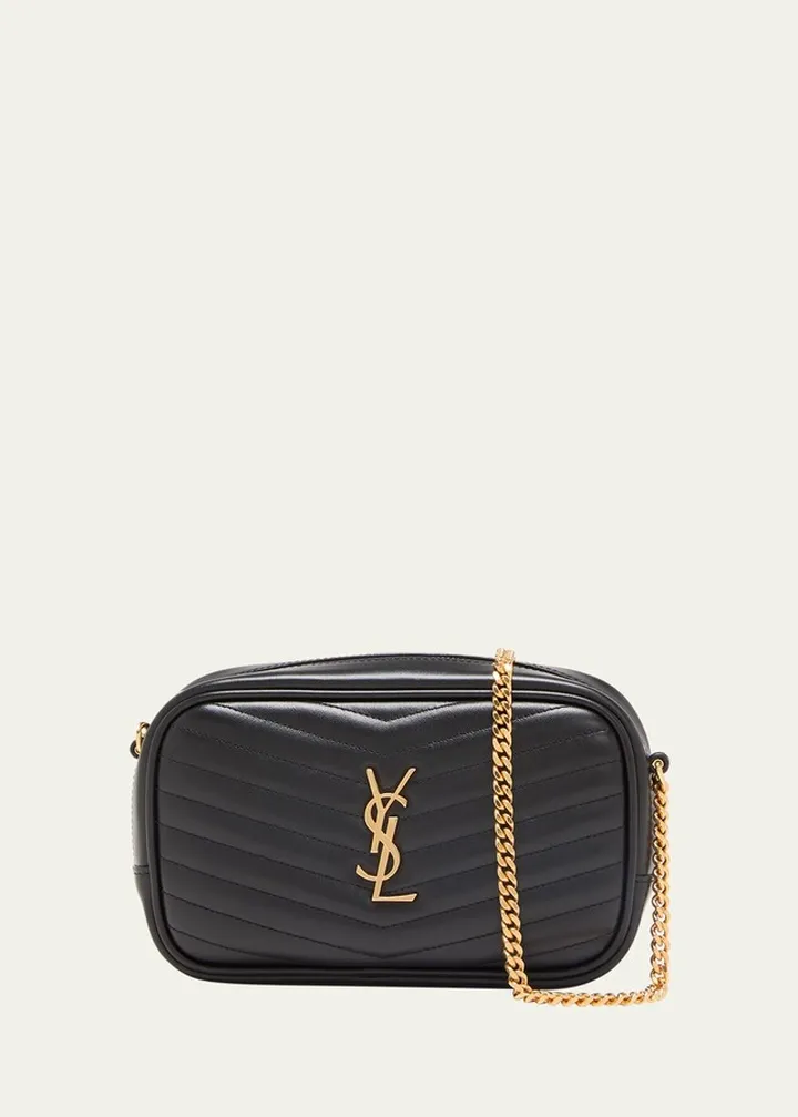 Lou Mini Camera Bag In Quilted Cuir Souple Brilliant Smooth Leather