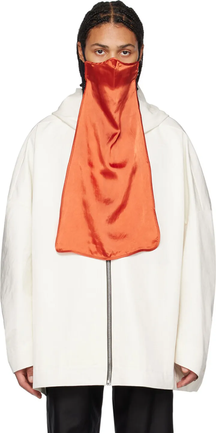 Rick Owens Orange Long Face Mask