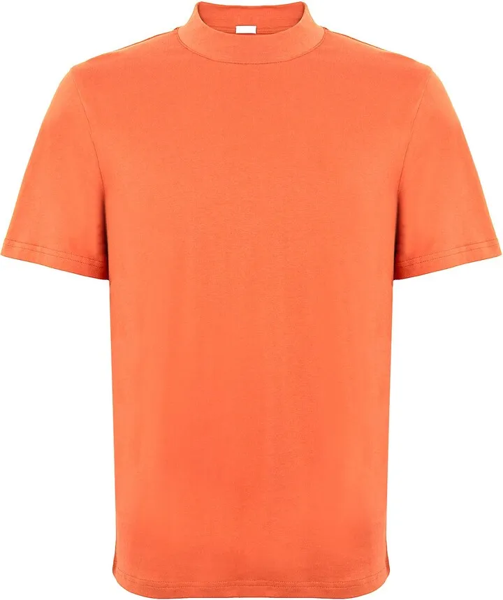 Organic Cotton Mock Neck T-shirt T-shirt Rust