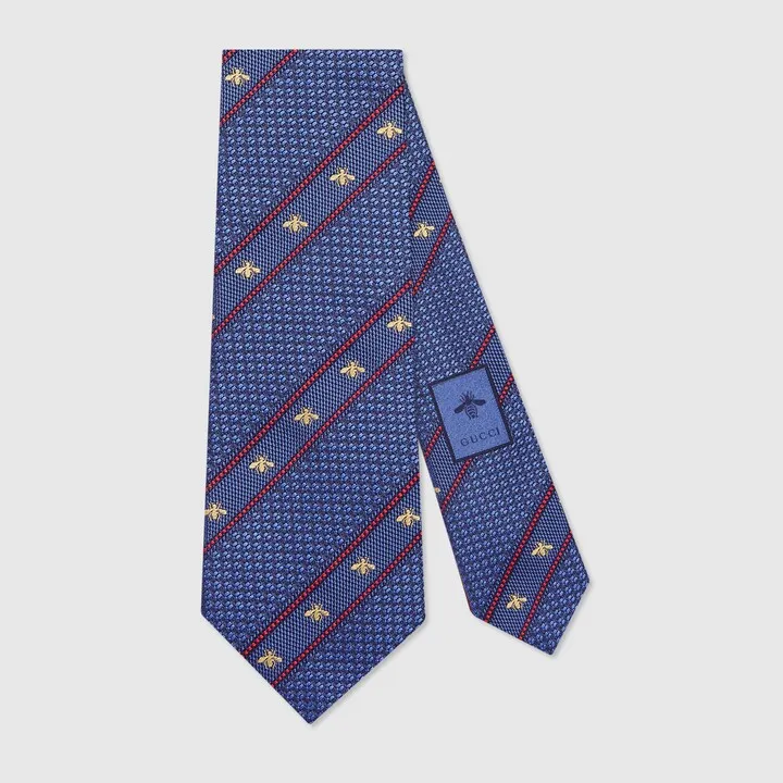 Bee Web silk tie