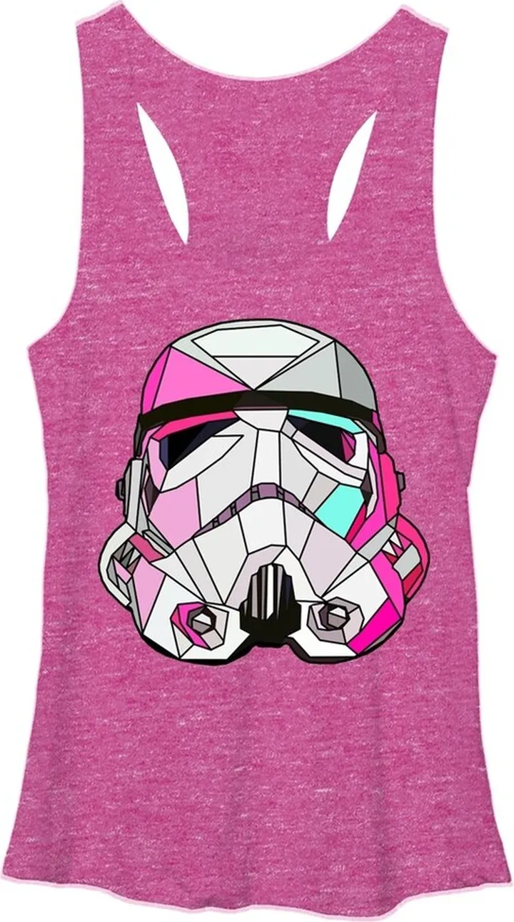 Women's Star Wars Stained Glass Stormtrooper Racerback Tank Top - Pink Heather - X Large