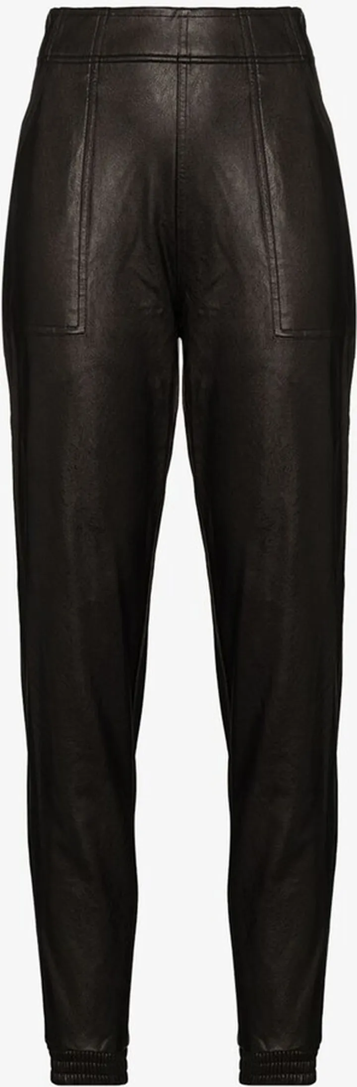 Faux Leather Track Pants