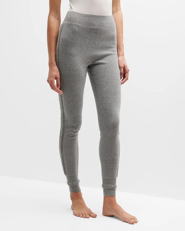 Braided Jewel Ribbed Cropped Leggings