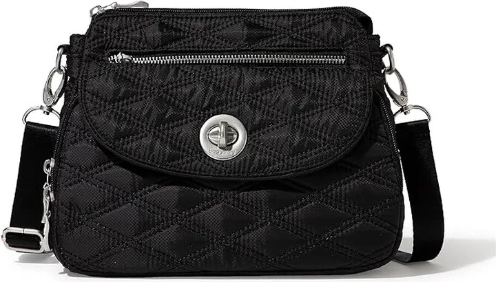 Baggallini Calais Crossbody Bag (Black Quilt) Handbags