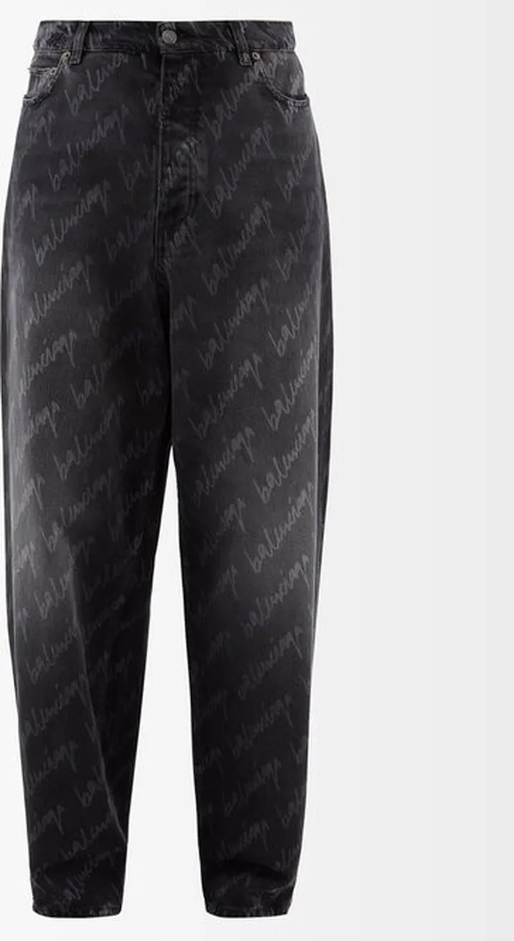 New Scribble-print Wide-leg Jeans