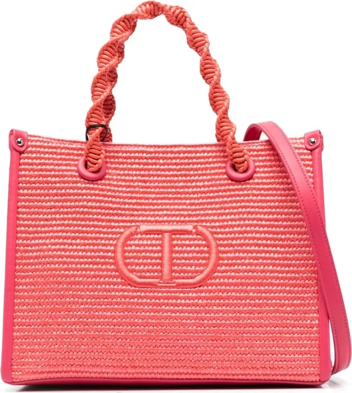 Embroidered-Logo Detail Tote Bag