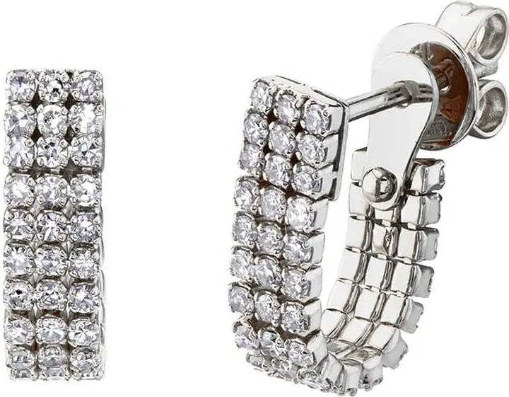 Diamond 2 In 1 Triple Thread White Gold Earrings